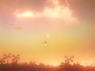 空飛ぶタクシー　ロス島を通過-スーパーマリオオデッセイ