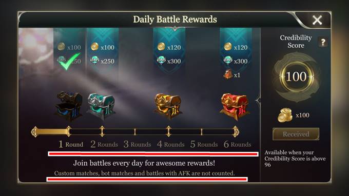 AoV-Daily Battle Rewards(デイリーバトルレワード)-効率-ゴールド稼ぎ-最大量